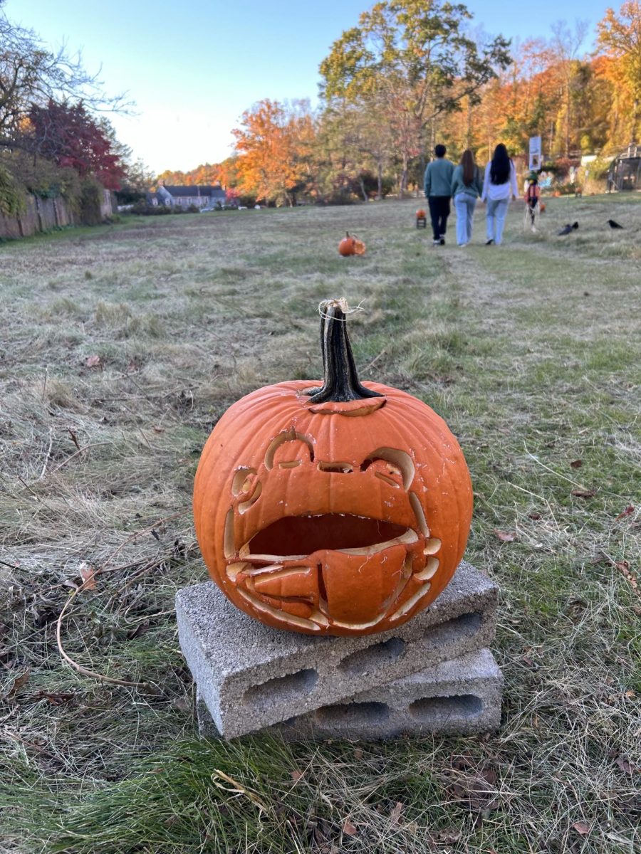 A pumpkin carved by the Science Club at the "Light the Night" event in Sharon, CT.