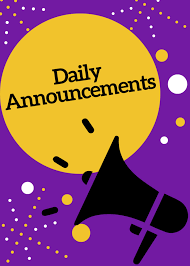 Daily Annoucements