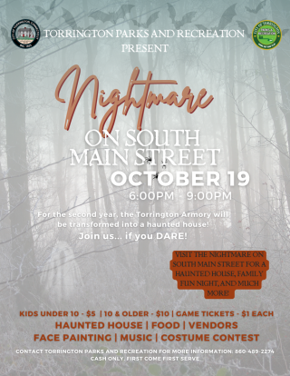 A poster promoting Nightmare on South Main Street in Torrington