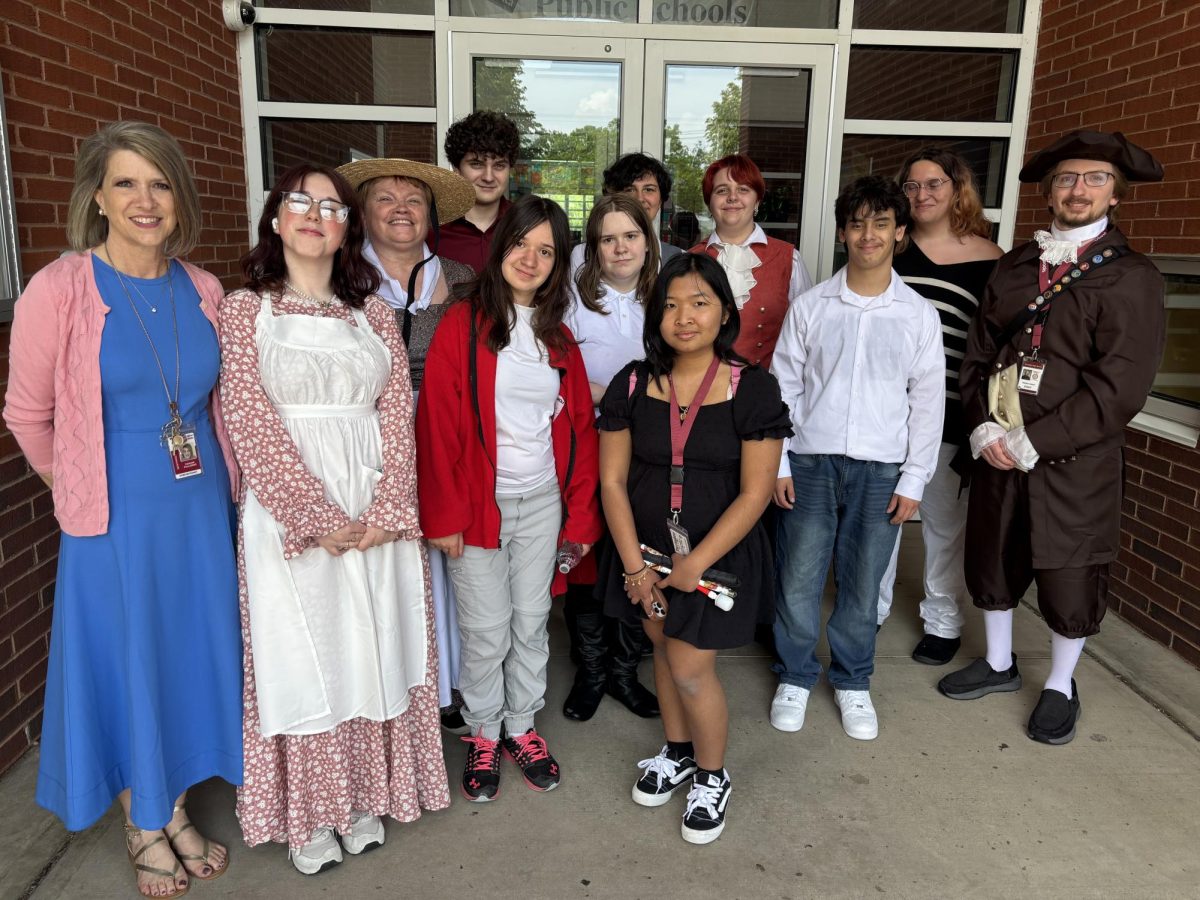 Participants in Southwest School's "Culper Spy Ring" activity.