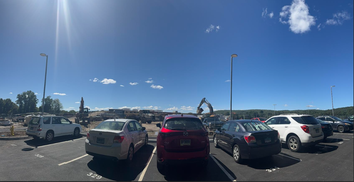 A view of the school from the vantage point of senior parking. Some students are frustrated their spots are so far away.