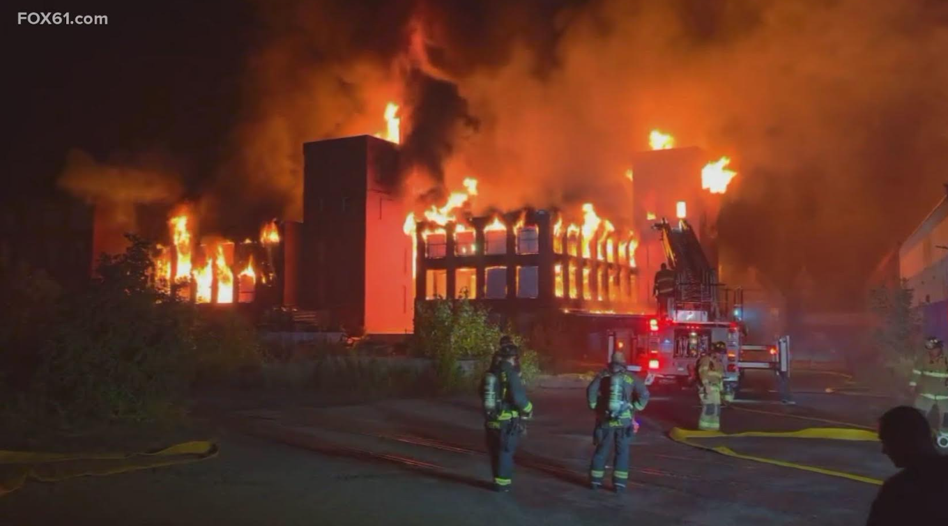 The Smurfit-Stone factory buildings burned in a catastrophic fire on September 28, 2025. Over 100 firefighters responded.