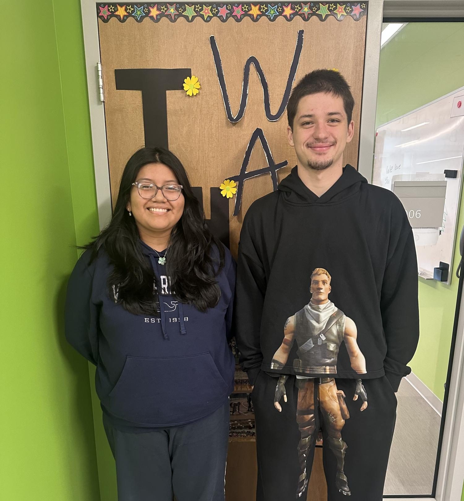 Seniors Andrea Chuva and Brendan Keskula, who have received full scholarships for four years of university.