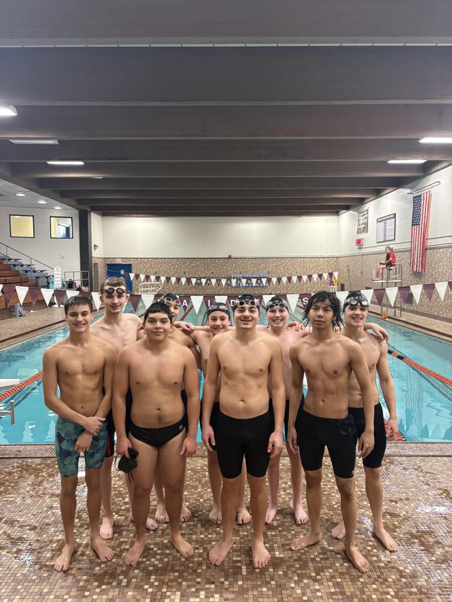 A small - but mighty - boys' swim team is making waves with their first big win. 